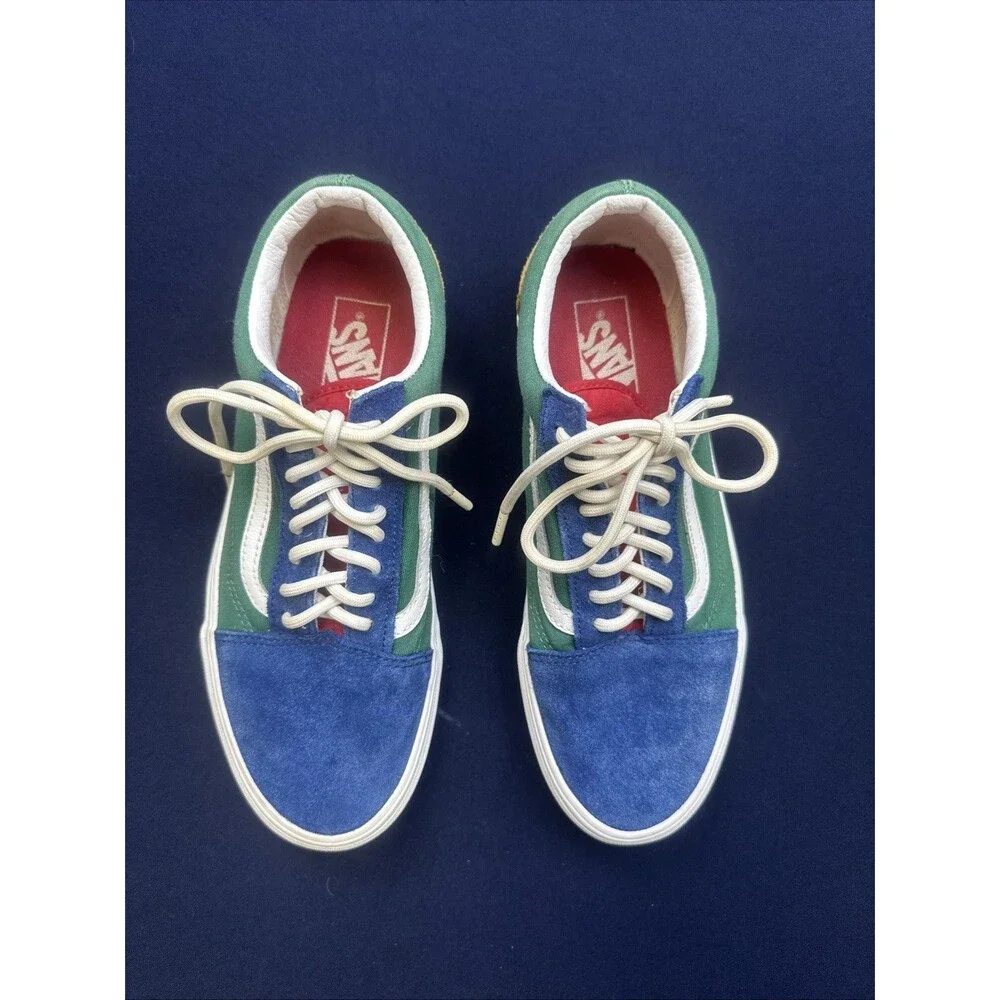 Vans Old Skool Yacht Club Blue Green Yellow Red Skate Shoes sz 9. 5 men 8